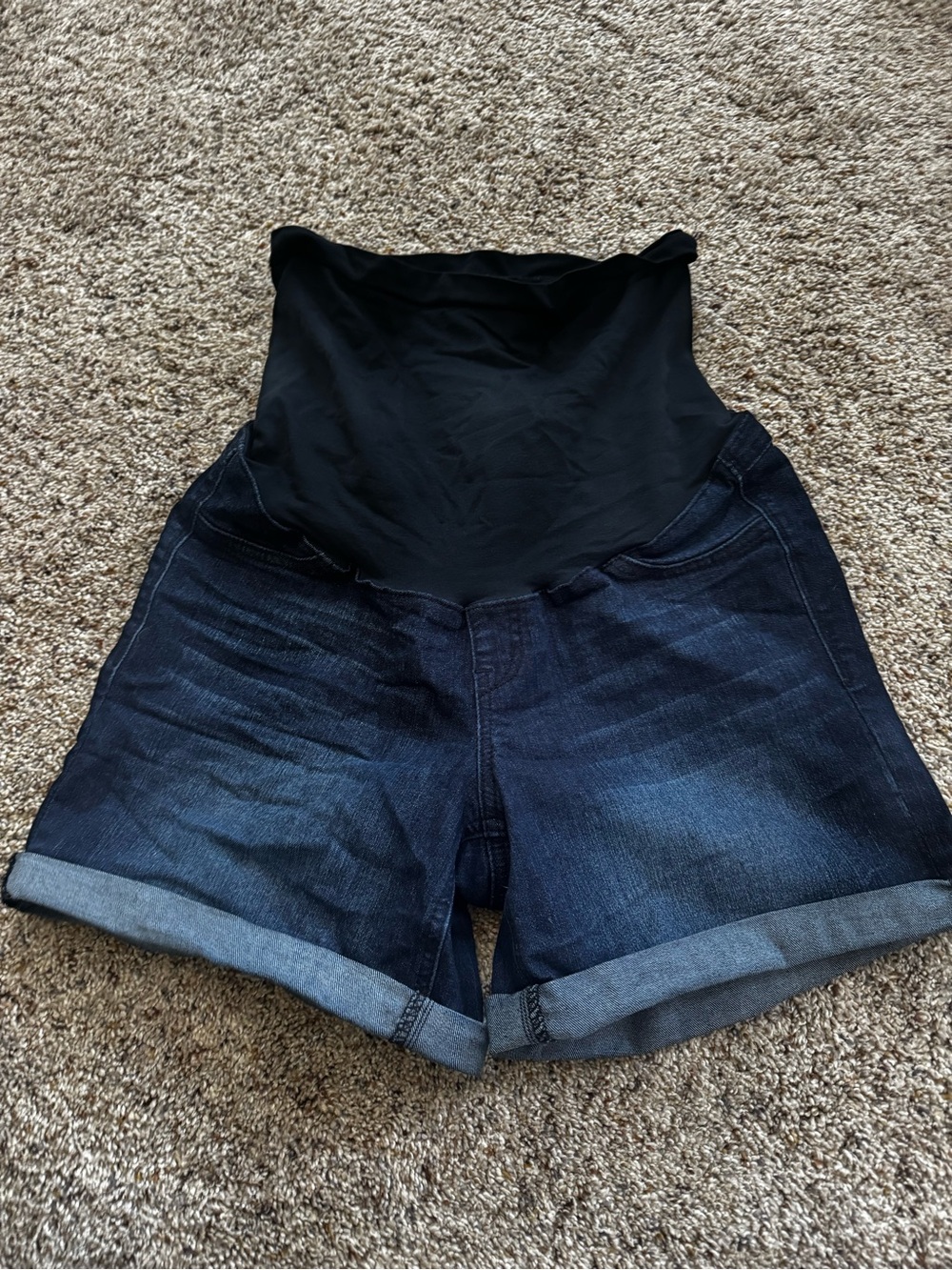 Dark Blue Maternity Denim Shorts